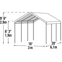 2-In-1 Shelterlogic Supermax Canopy 10 x 20 Ft. And Enclosure Kit