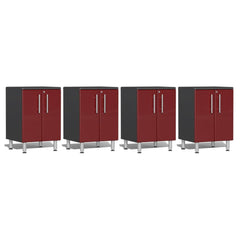 Ulti-MATE Garage 2.0 Series 4-Piece 2-Door Base Cabinet Set (Free Led Lights)