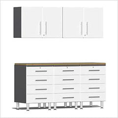 Ulti-MATE Garage 2.0 Series 6-Piece Workstation Garage Storage System With 4-Drawer Base Cabinets And Extra-Wide Garage Wall Cabinets (Free Led Lights)