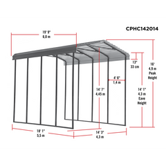 Arrow 14 x 20 x 14 Ft. Carport