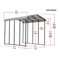 Arrow 14 x 20 x 14 Ft. Carport