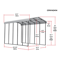 Arrow 14 x 24 x 14 Ft. Carport