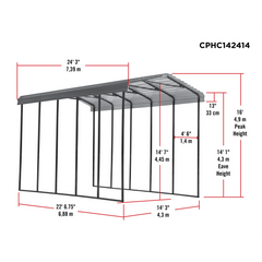 Arrow 14 x 24 x 14 Ft. Carport