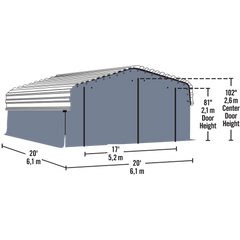 Arrow Carport 20 x 20 Ft. Enclosure Kit