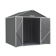 Arrow Ezee Steel Shed Galvanized High 8 x 7 Ft. In Gable