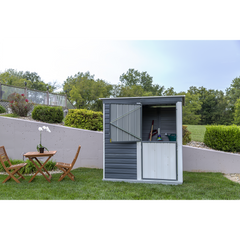 Arrow Shed-In-A-Box Steel Shed 6 x 4 Ft. In Galvanized Charcoal/Cream