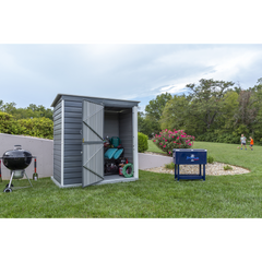 Arrow Shed-In-A-Box Steel Shed 6 x 4 Ft. In Galvanized Charcoal/Cream