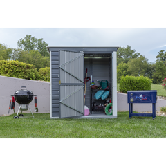 Arrow Shed-In-A-Box Steel Shed 6 x 4 Ft. In Galvanized Charcoal/Cream