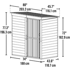 Arrow Shed-In-A-Box Steel Shed 6 x 4 Ft. In Galvanized Charcoal/Cream