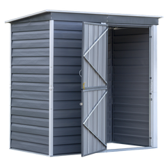 Arrow Shed-In-A-Box Steel Shed 6 x 4 Ft. In Galvanized Charcoal/Cream