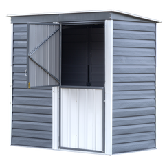 Arrow Shed-In-A-Box Steel Shed 6 x 4 Ft. In Galvanized Charcoal/Cream