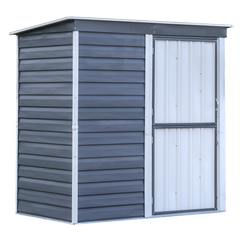 Arrow Shed-In-A-Box Steel Shed 6 x 4 Ft. In Galvanized Charcoal/Cream