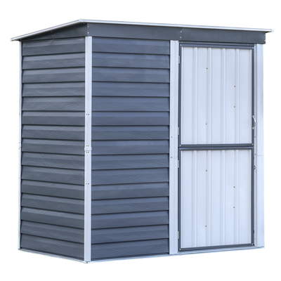 Arrow Shed-In-A-Box Steel Shed 6 x 4 Ft. In Galvanized Charcoal/Cream