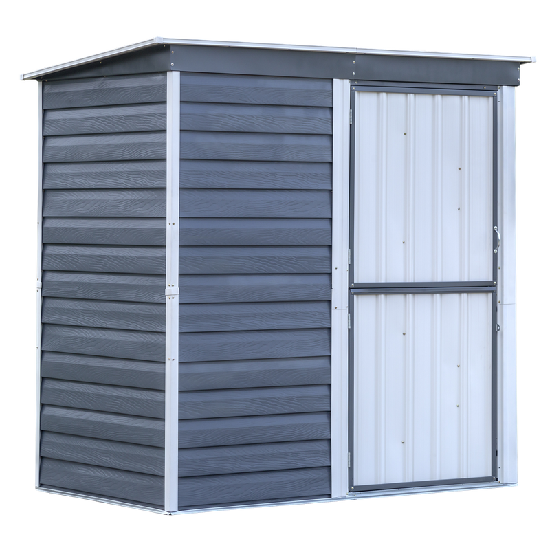 Arrow Shed-In-A-Box Steel Shed 6 x 4 Ft. In Galvanized Charcoal/Cream