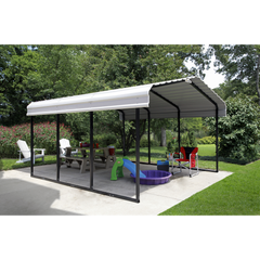 Arrow Steel Carport Galvanized In Black