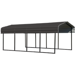 Arrow Steel Carport Galvanized In Black