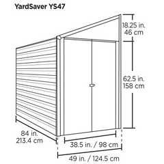 Arrow Yardsaver Steel Shed Pent Roof In Eggshell