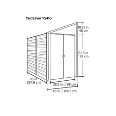 Arrow Yardsaver Steel Shed Pent Roof In Eggshell