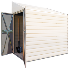 Arrow Yardsaver Steel Shed Pent Roof In Eggshell