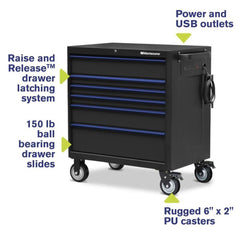 Montezuma 36" x 24" 6-Drawer Steel Tool Cabinet