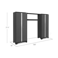 Newage Products Bold 3.0 Series Grey Multi-Use Lockers With 48" Integrated Display Shelf