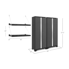 Newage Products Bold 3.0 Series Grey Multi-Use Lockers With Wall Shelves (X2)