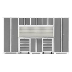 Newage Products Bold 3.0 Series Platinum 9-Piece Garage Cabinet Set With 2X Rolling Tool Cabinet