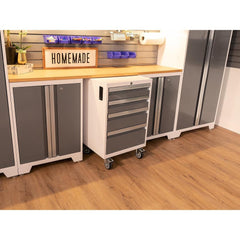 Newage Products Bold 3.0 Series Platinum 9-Piece Garage Cabinet Set With 2X Rolling Tool Cabinet