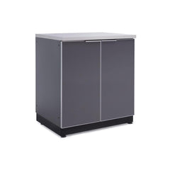 Newage Products Outdoor Kitchen Cabinets Aluminum Slate Grey Glass 32" 2-Door Cabinet