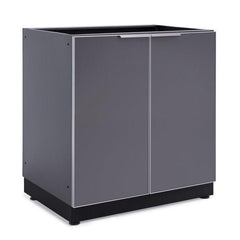 Newage Products Outdoor Kitchen Cabinets Aluminum Slate Grey Glass 32" 2-Door Cabinet