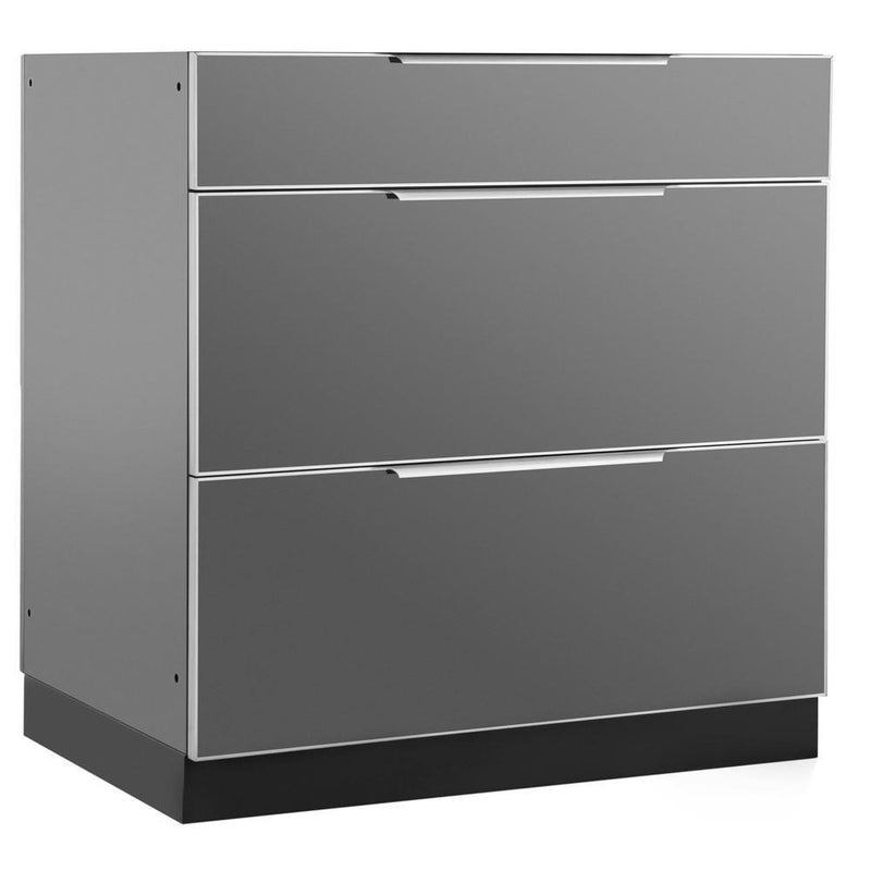 Newage Products Outdoor Kitchen Cabinets Aluminum Slate Grey Glass 32