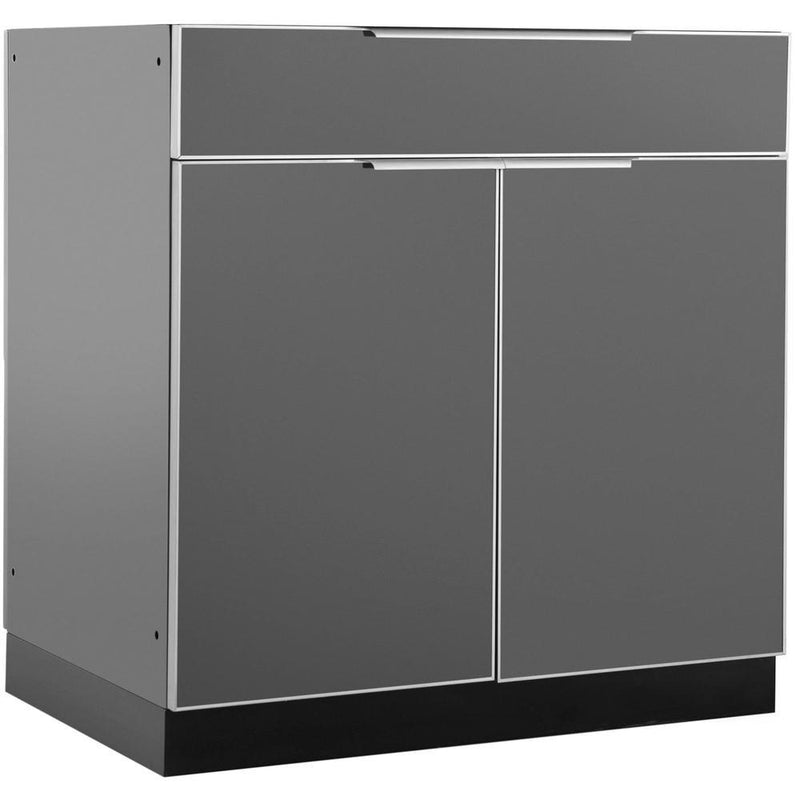 Newage Products Outdoor Kitchen Cabinets Aluminum Slate Grey Glass 32