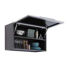 Newage Products Outdoor Kitchen Cabinets Aluminum Slate Grey Glass Wall Cabinet