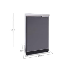 Newage Products Outdoor Kitchen Cabinets Aluminum Slate Grey Glass (X2) 45° Corner Cabinet