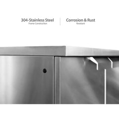 Newage Products Outdoor Kitchen Cabinets Classic Stainless Steel 4-Piece Set With 40" Insert Grill Cabinet And 32" Countertop