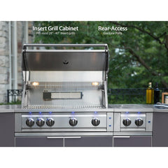 Newage Outdoor Kitchen Cabinets Slate Gray Aluminum 3-Piece Set With Bar Cabinet And 64" Countertop