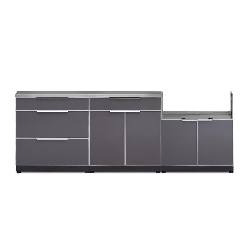 Newage Outdoor Kitchen Cabinets Slate Gray Aluminum 4-Piece Set With 33