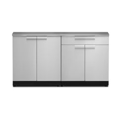 Newage Products Outdoor Kitchen Cabinets Stainless Steel 2-Piece Set With 2-Door Cabinet And 64" Countertop