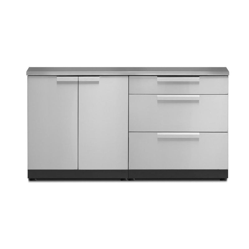 Newage Products Outdoor Kitchen Cabinets Stainless Steel 3-Piece Set With 3-Drawer Cabinet And 64