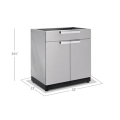 Newage Products Outdoor Kitchen Cabinets Stainless Steel 32" 2-Door Split Cabinet