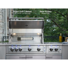 Newage Outdoor Kitchen Cabinets Stainless Steel 4-Piece Set With Bar Cabinet And 96" Countertop