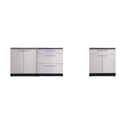 Newage Outdoor Kitchen Cabinets Stainless Steel 4-Piece Set With 2-Door Cabinet And 96" Countertop