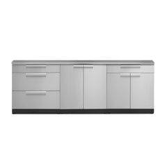 Newage Outdoor Kitchen Cabinets Stainless Steel 4-Piece Set With 2-Door Cabinet And 96" Countertop