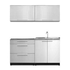 Newage Products Outdoor Kitchen Cabinets Stainless Steel 5-Piece Set With 3-Drawer Cabinet And 32" Countertop