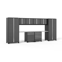 Newage Products Pro 3.0 Series 10-Piece Grey Garage Cabinet Set With Multi-Function Cabinet