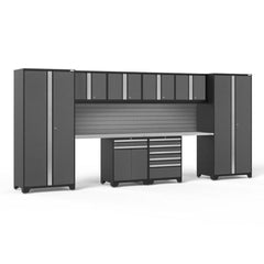 Newage Products Pro 3.0 Series 10-Piece Grey Garage Cabinet Set With Multi-Function Cabinet