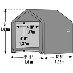 Shelterlogic 6 x 6 x 6 Ft. Peaked Style Shed-In-A-Box With Grey Cover