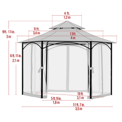 Shelterlogic Magnolia Hexagonal Gazebo 11 x 11 Ft.