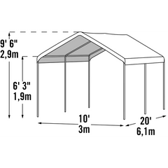 Shelterlogic Maxap Gazebo Canopy With 6 Legs 10 x 20 Ft.