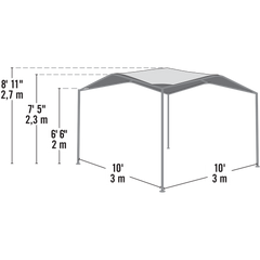 Shelterlogic Pacifica Gazebo Canopy Charcoal Frame And Marzipan Tan Cover 10 x 10 Ft.